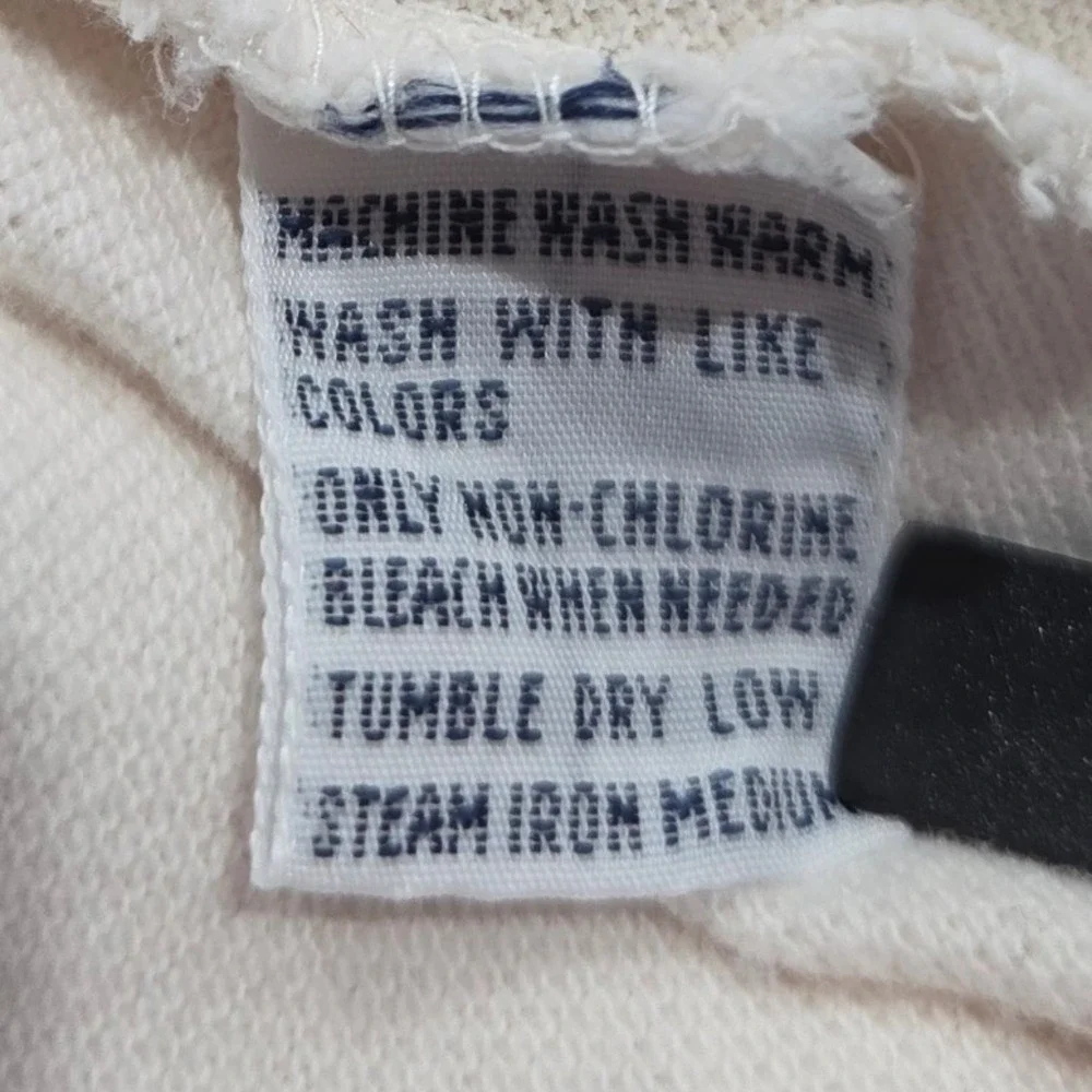 Polo Ralph Lauren Polo Shirt Mens Large Cream Ivory Short Sleeve Cotton Vintage
